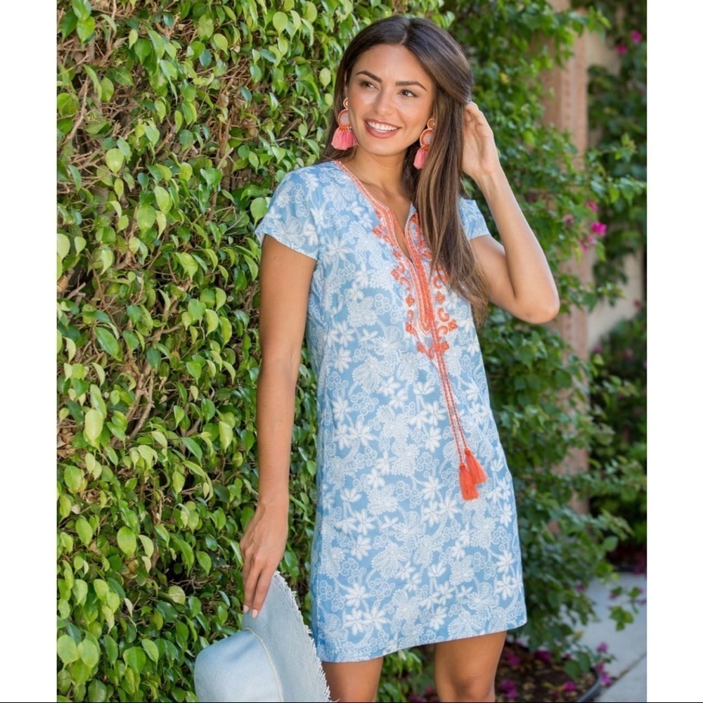 Bella Tu Bandana Floral Cotton Cap Sleeve Mini Dress Size XS